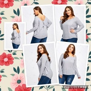 Ruffle criss cross plus size top